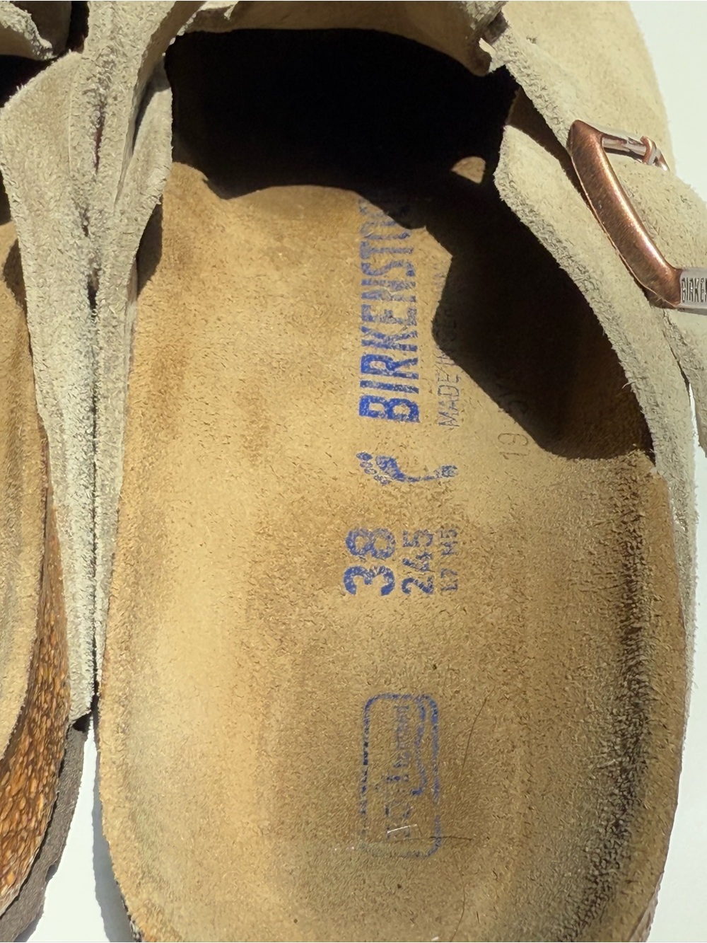 Birkenstock Boston Suede Slip-On Clogs with Buckle size 7-7.5 women - Picture 4 of 5